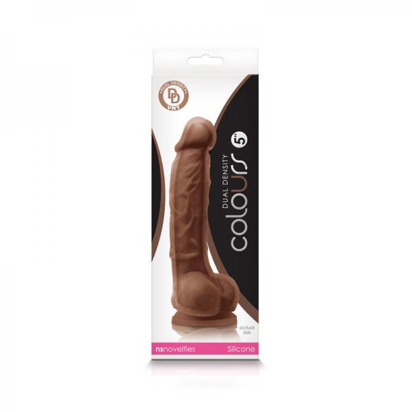 Colours - Dual Density - 5in Dildo - Brown - happyshop365247