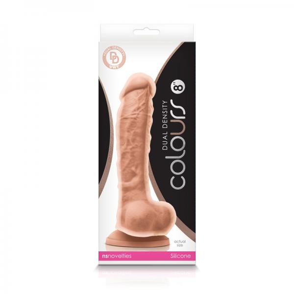 Colours Dual Density 8 inches Beige Dildo - happyshop365247