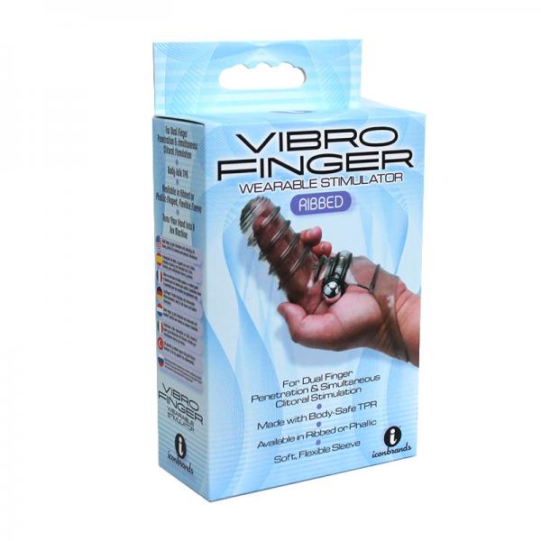 Vibrofinger Ribbed Finger Massager Smoke - happyshop365247