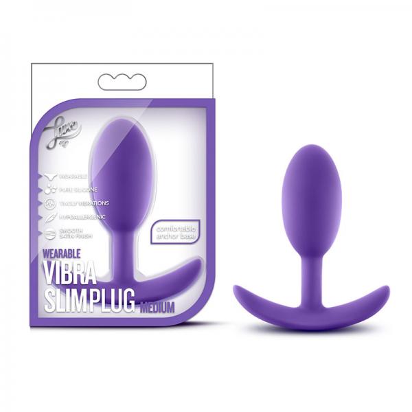 Luxe - Wearable Vibra Slim Plug - Medium - Purple - happyshop365247