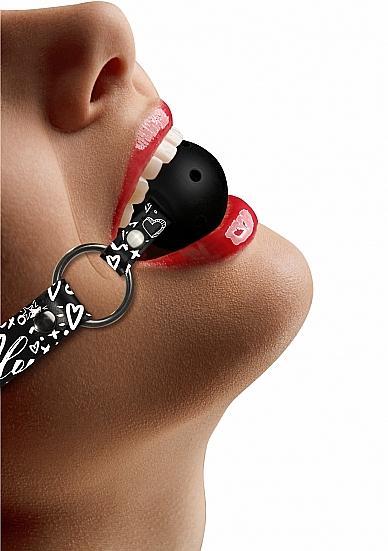 Breathable Ball Gag Love Street Art Fashion Black - happyshop365247