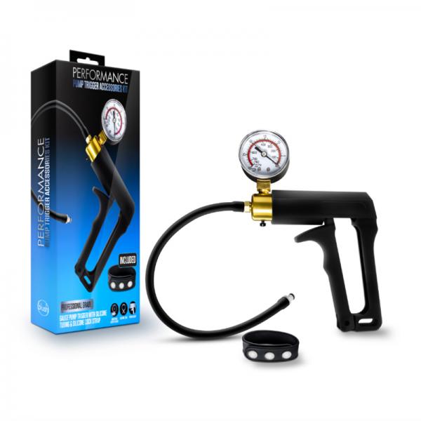 Performance - Gauge Pump Trigger With Silicone Tubing And Silicone Cock Strap - Black - happyshop365247