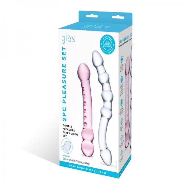 Double Pleasure Glas Dildo Set 2pc - happyshop365247