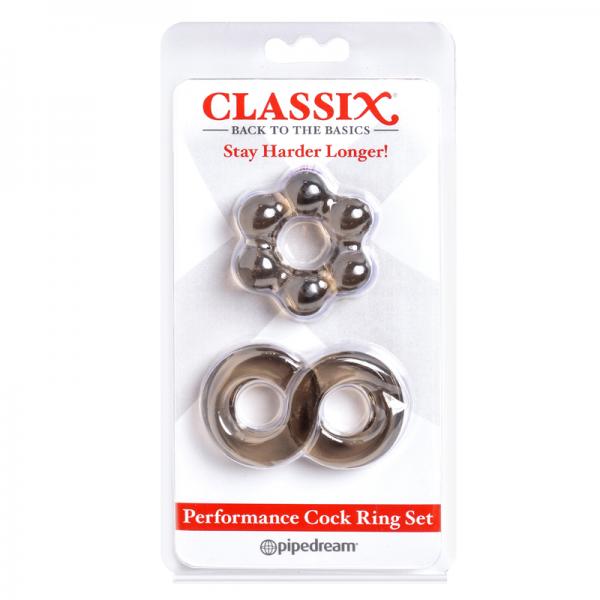 Classix Performance Cock Ring Set,smoke - happyshop365247
