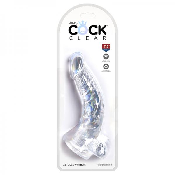 King Cock Clear 7.5in Cock With Balls - happyshop365247