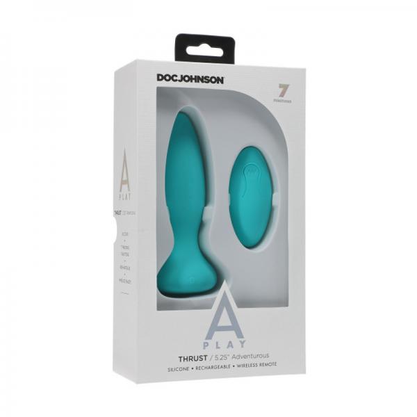 A-play Thrust Adventurous Rechargeable Silicone Anal Plug With Remote Teal - happyshop365247