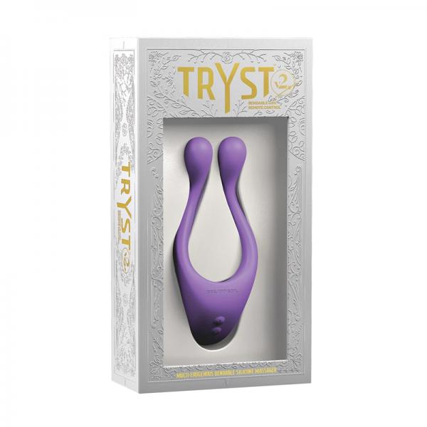 Tryst V2 Bendable Multi Erogenous Zone Massager With Remote Purple - happyshop365247