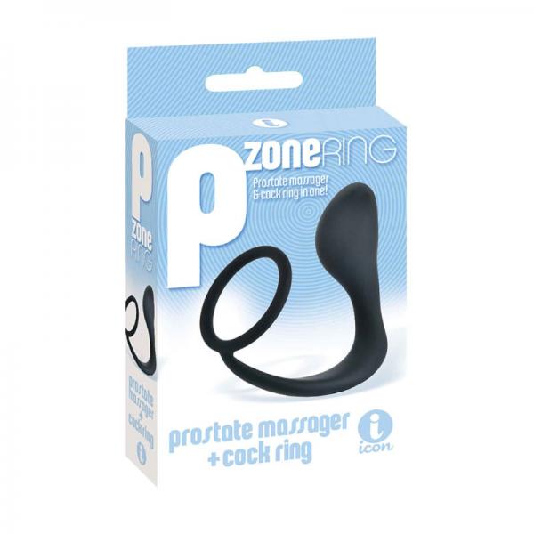 P-Zone Ring Prostate Massager & Cock Ring Black - happyshop365247