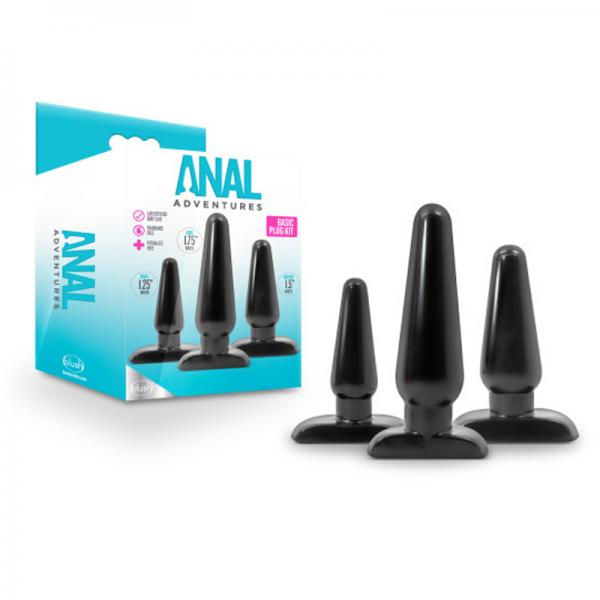 Anal Adventures Basic Plug Kit Black - happyshop365247