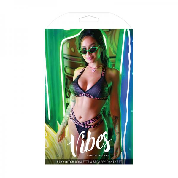 Vibes Sexy Bitch Reptile Print Set Blk S/m - happyshop365247