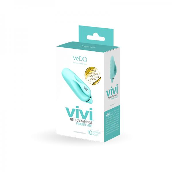 Vedo Vivi Rechargeable Finger Vibe Tease Me Turquoise - happyshop365247