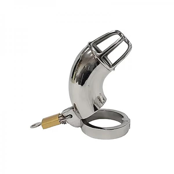 Stainless Cock Cage With Padlock In Clamshell - happyshop365247