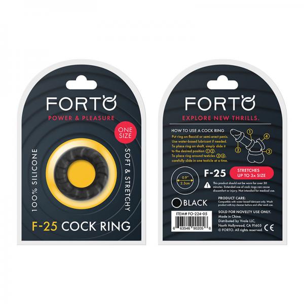 Forto F-25: 23 Mm 100% Liquid Silicone C-ring Black - happyshop365247