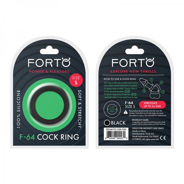 Forto F-64: 40mm 100% Silicone Ring Wide Sm Black - happyshop365247