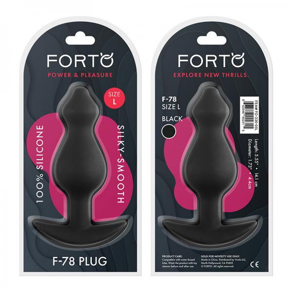 Forto F-78: Pointee 100% Silicone Plug Large Black - happyshop365247