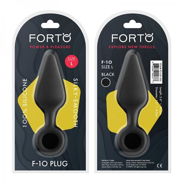 Forto F-10: Silicone Plug W/ Pull Ring Lg Black - happyshop365247