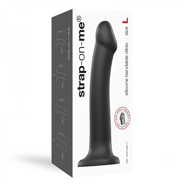 Strap-on-me Semi-realistic Dual Density Bendable Dildo Black Size L - happyshop365247