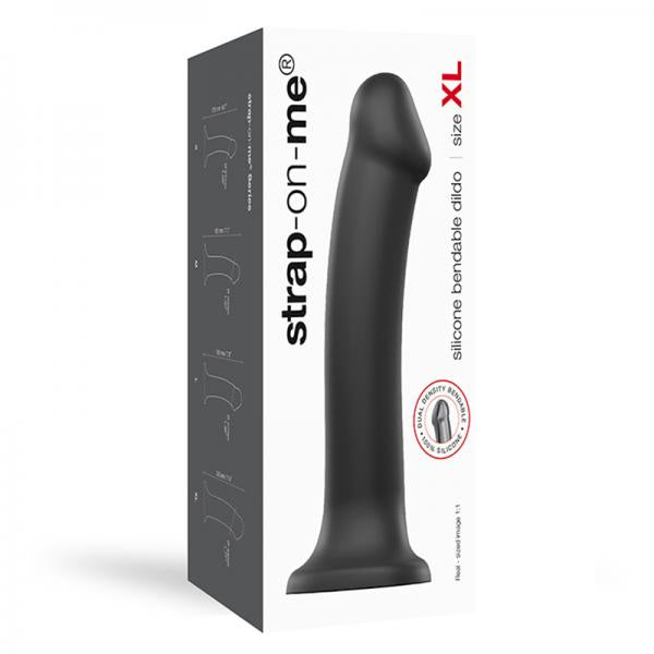 Strap-on-me Semi-realistic Dual Density Bendable Dildo Black Size Xl - happyshop365247