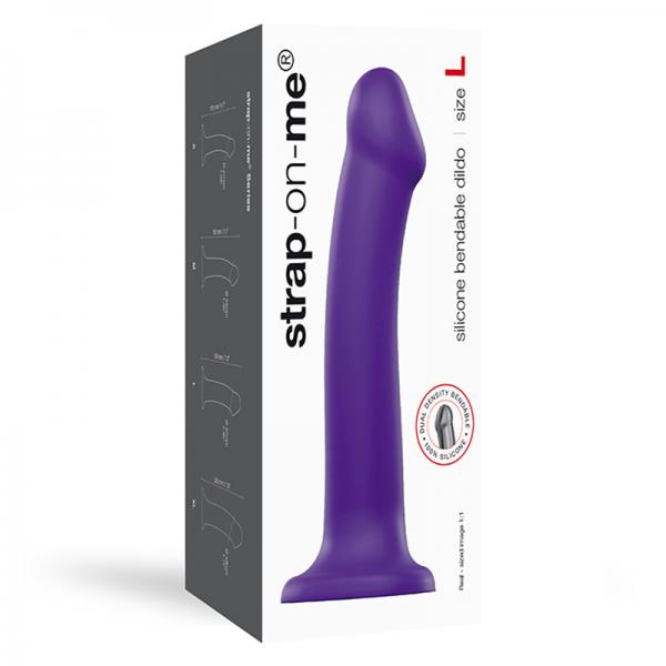 Strap-on-me Semi-realistic Dual Density Bendable Dildo Purple Size L - happyshop365247