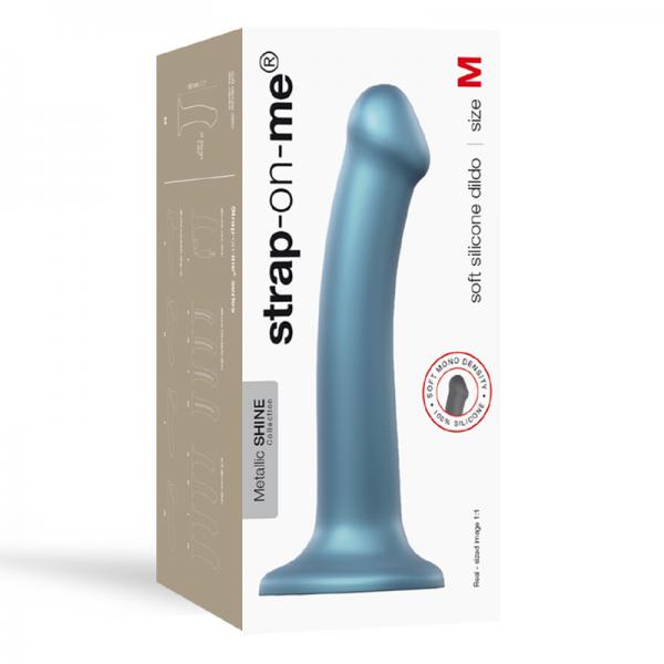 Strap-on-me Mono Density Dildo Metallic Duck Blue Size M - Shine - happyshop365247