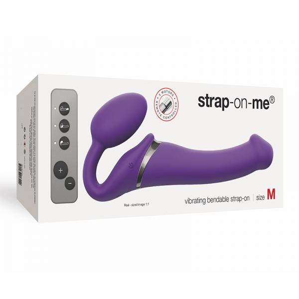 Strap-on-me Vibrating 3 Motors Strap On M - Purple - happyshop365247