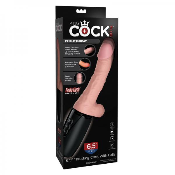 King Cock Plus 6.5in Triple Threat Dong - happyshop365247