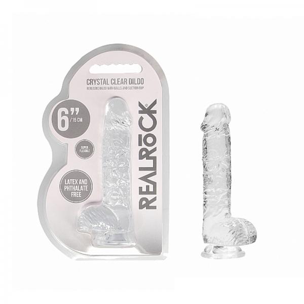 Realrock Realistic Dildo With Balls 6in Transparent - happyshop365247
