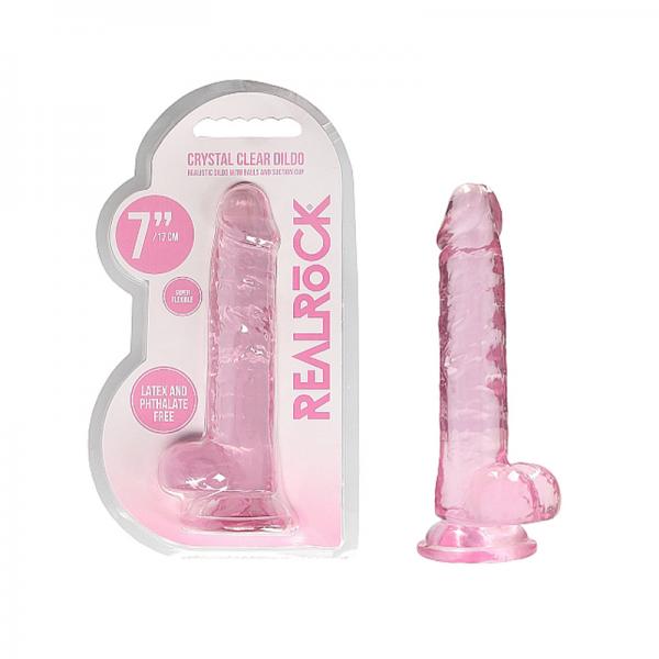 Realrockrealistic Dildo With Balls 7in Pink - happyshop365247