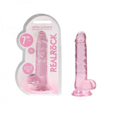 Realrockrealistic Dildo With Balls 7in Pink