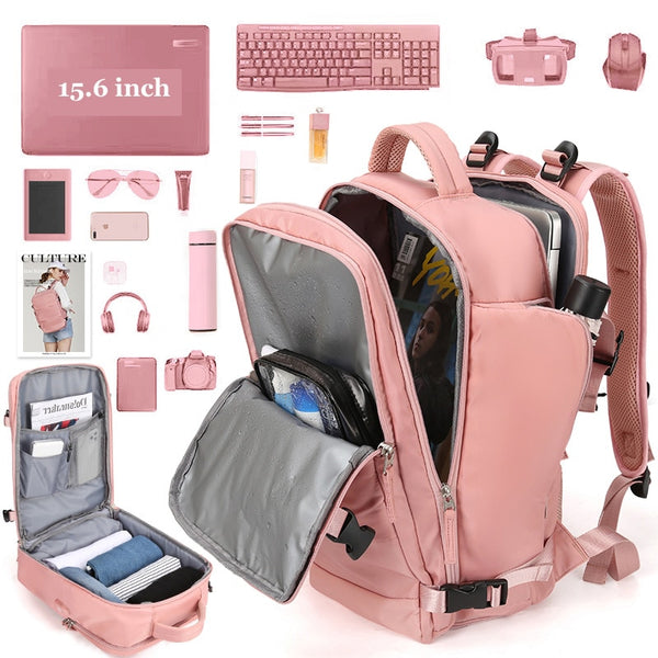 Women Backpack 15.6inch Teenage girl USB charging Laptop Backpack - happyshop365247