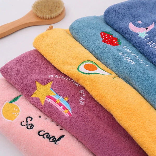 Hair Towel Women Magic Microfiber Shower Bathroom Bath Hat Solid Towel - happyshop365247