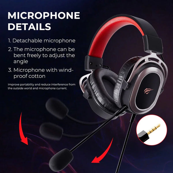 HAVIT H2008d Wired Gaming Headset with 3.5mm Plug 50mm - happyshop365247