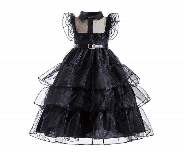 Wednesday Addams Girls Black tulle dress, cosplay trendy - happyshop365247