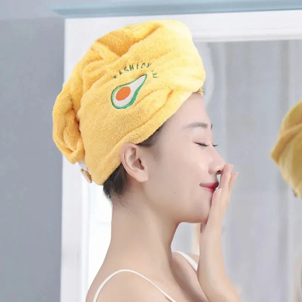 Hair Towel Women Magic Microfiber Shower Bathroom Bath Hat Solid Towel - happyshop365247