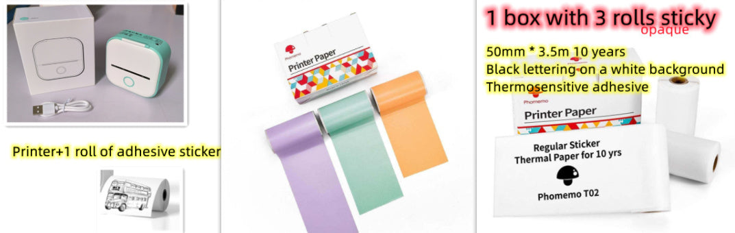 Portable Mini Thermal Label Printer Home Photo Printer Student Wrong Question Printer Bluetooth-compatible Mini Label Printer Price Tag - happyshop365247