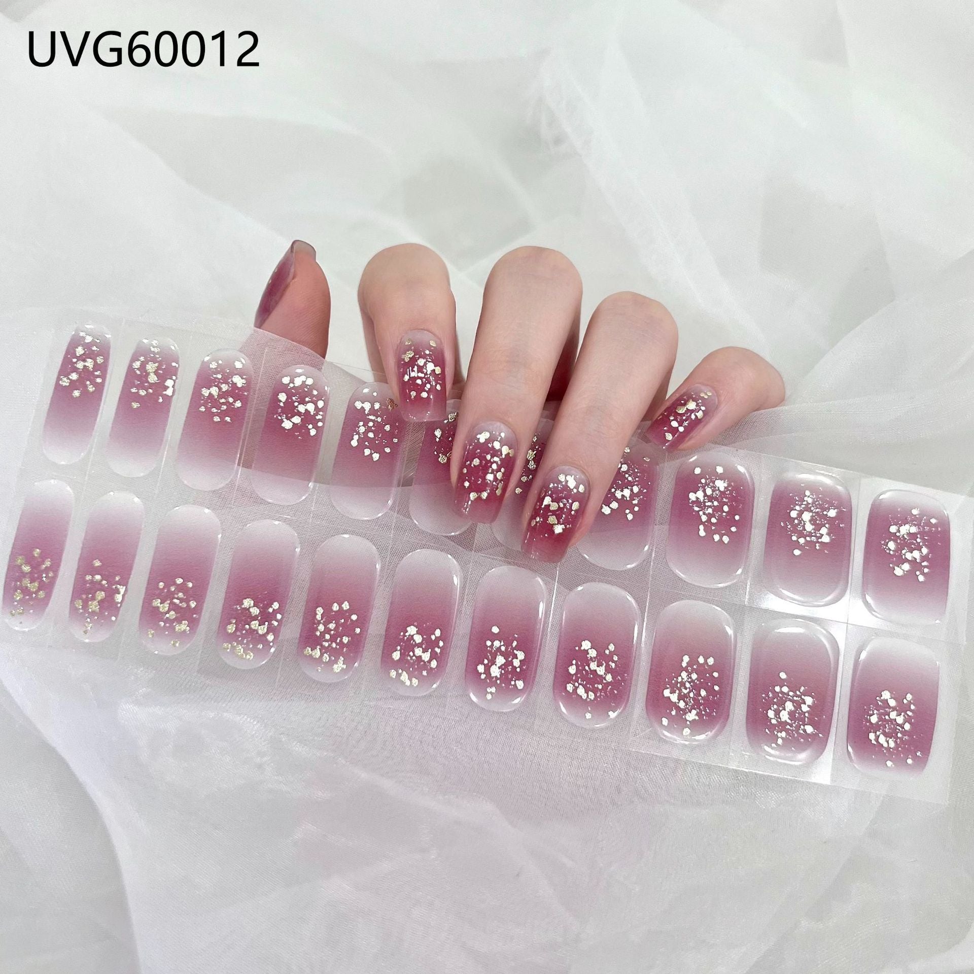 Blush Nail Stickers Uv Semi-baked Gel - happyshop365247