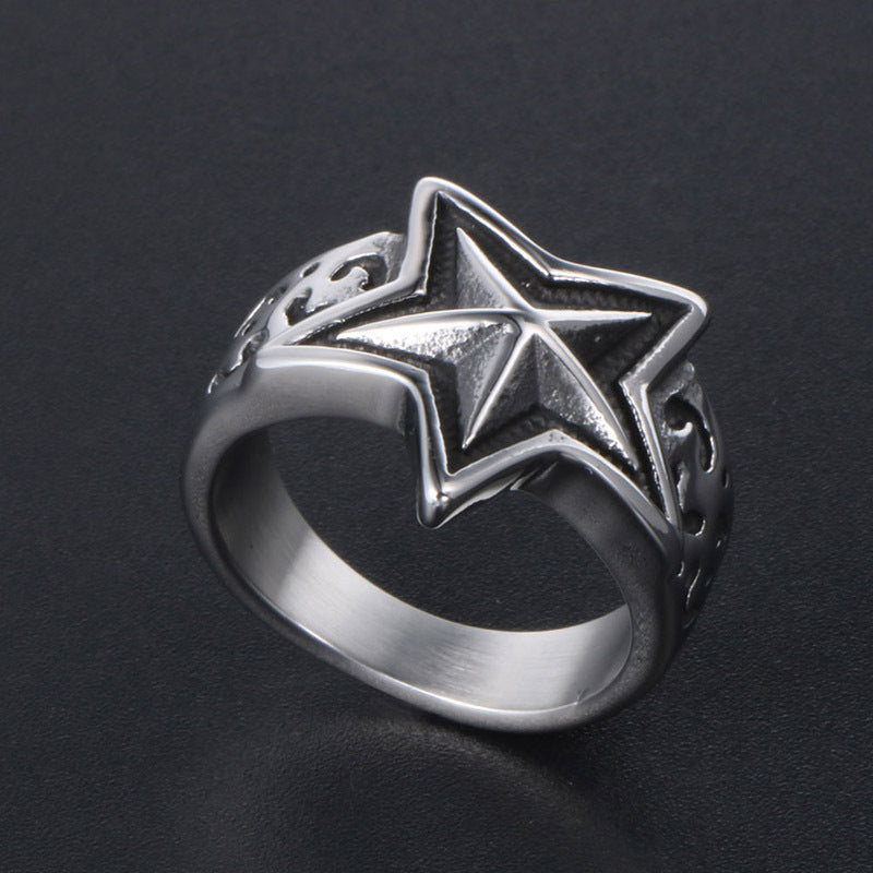 Stainless Steel Ring Men And Women Star Jewelry - happyshop365247