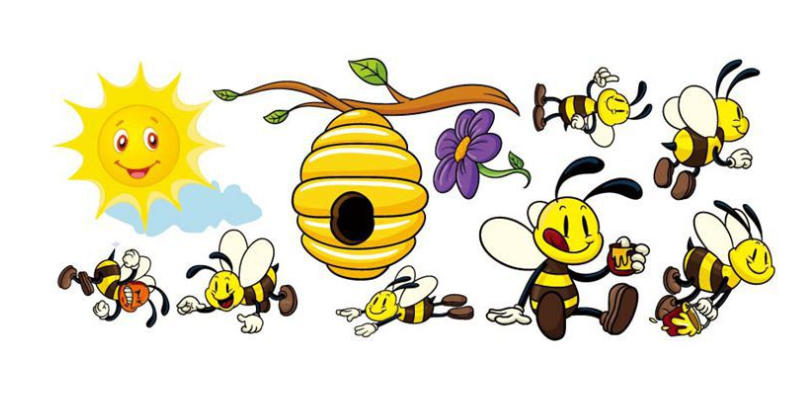 Flying Bees and Hive Wall Stickers - happyshop365247