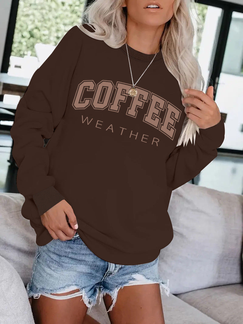 COFFEE pattern print on hoodie