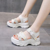 Dad sandals for women, thick-soled wedge heel ole height-increasing women's shoes, Velcro beach shoes