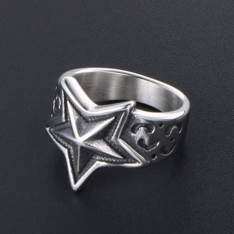 Stainless Steel Ring Men And Women Star Jewelry - happyshop365247