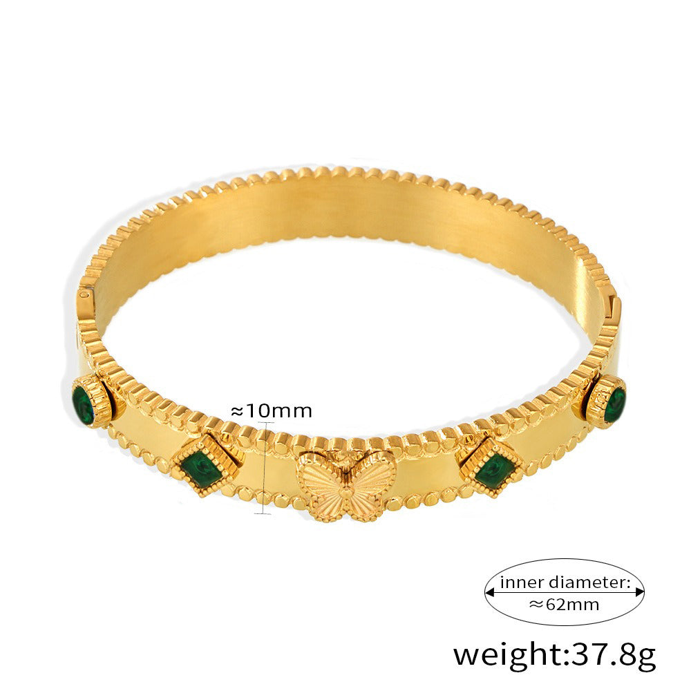 18K gold butterfly with texture design exquisite high-end bracelet - happyshop365247