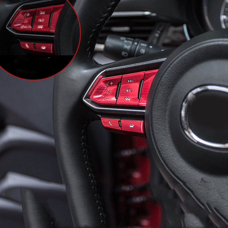Atz Modified Steering Wheel Transparent Button Aluminum Alloy Decorative Sticker