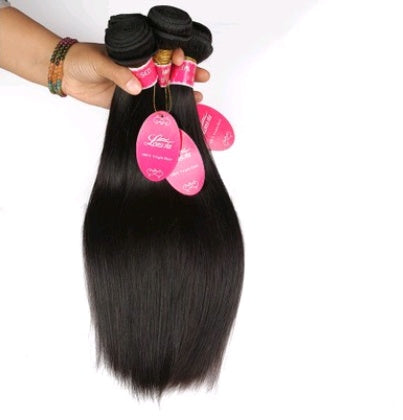 Real human hair straight wave human hair hair curtain natural color wig hair extension - happyshop365247