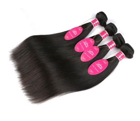 Real human hair straight wave human hair hair curtain natural color wig hair extension - happyshop365247
