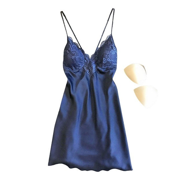 Pijamas Women Pajamas Sexy Lingerie Satin Pajamas Lace Night - happyshop365247