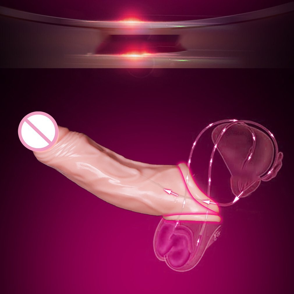Stretchable Double Male Cock Extender Dildo Enhancer - happyshop365247