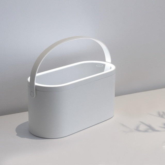 Portable Makeup Case Makeup Mirror With Led Light Creative 2 In 1 Cosmetic Storage Box Travel Cosmetic Bag Container - happyshop365247