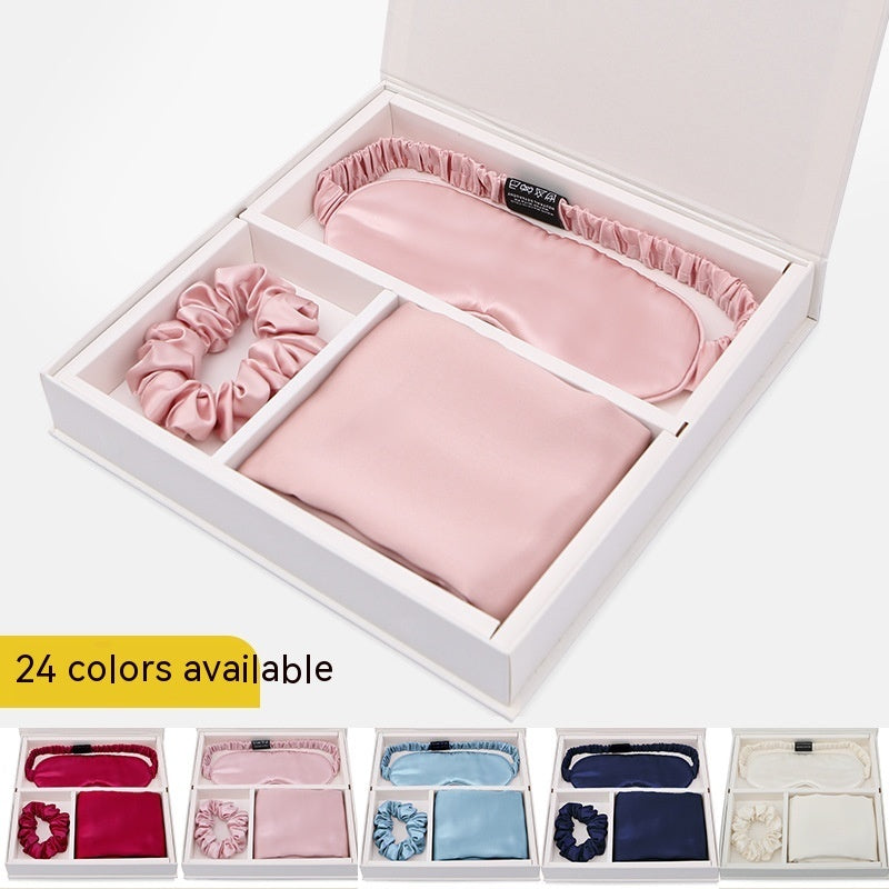 Silk Real Silk Eye Mask, Hair Loop Pillowcase - happyshop365247