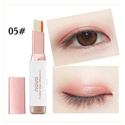 Eyeshadow Stick Stereo Gradient Shimmer Double Color Cream Pen Eye Makeup Cosmetics Tool - happyshop365247